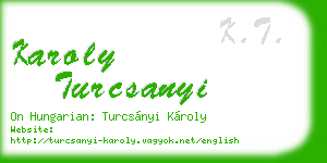 karoly turcsanyi business card