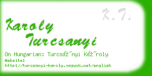 karoly turcsanyi business card